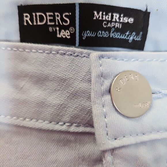 Riders By Lee Midrise Capri light Blue 16m pockets - Picture 2 of 9